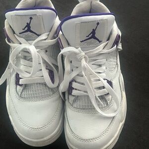 Kids White and Purple Sneakers